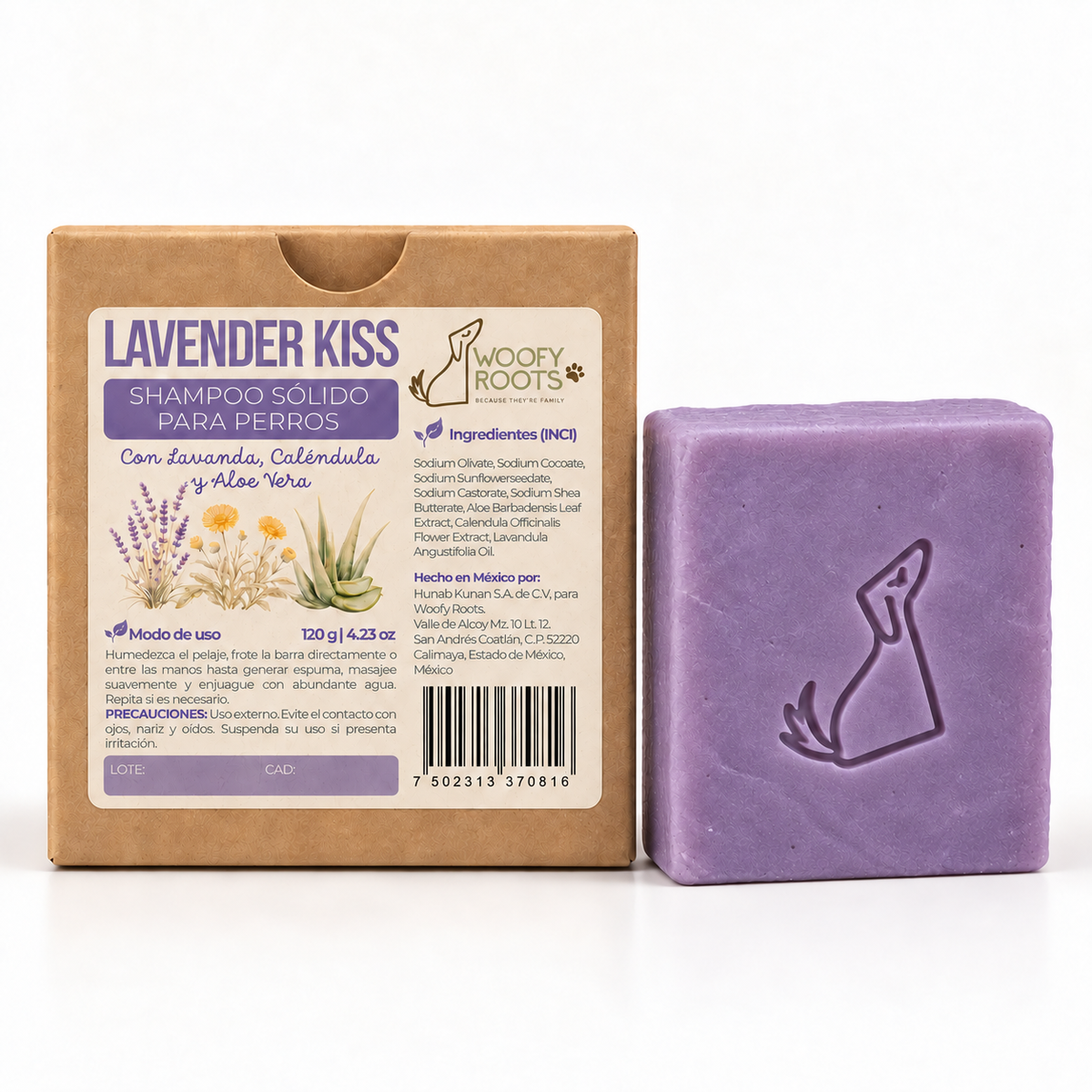 Shampoo "Lavander Kiss" Lavanda, Caléndula y Aloe Vera