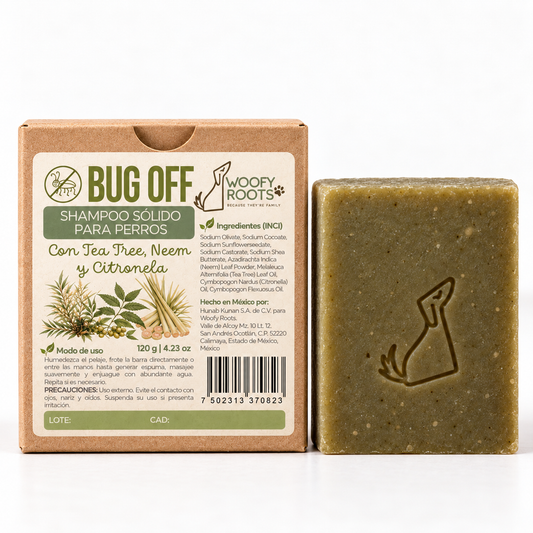 Shampoo "Bug Off" de Tea Tree, Neem y Citronela