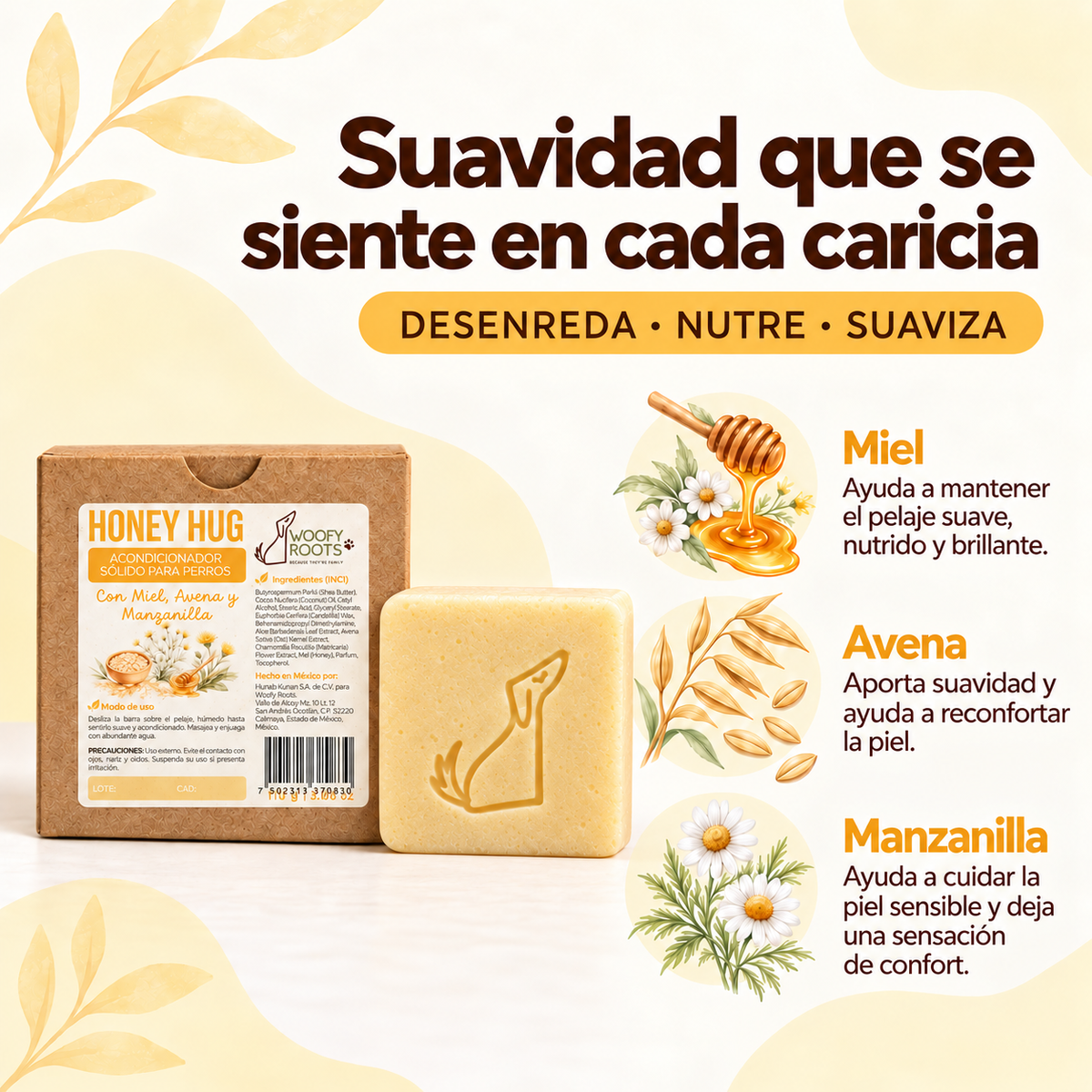Acondicionador "Honey Hug" Avena, Miel y Manzanilla